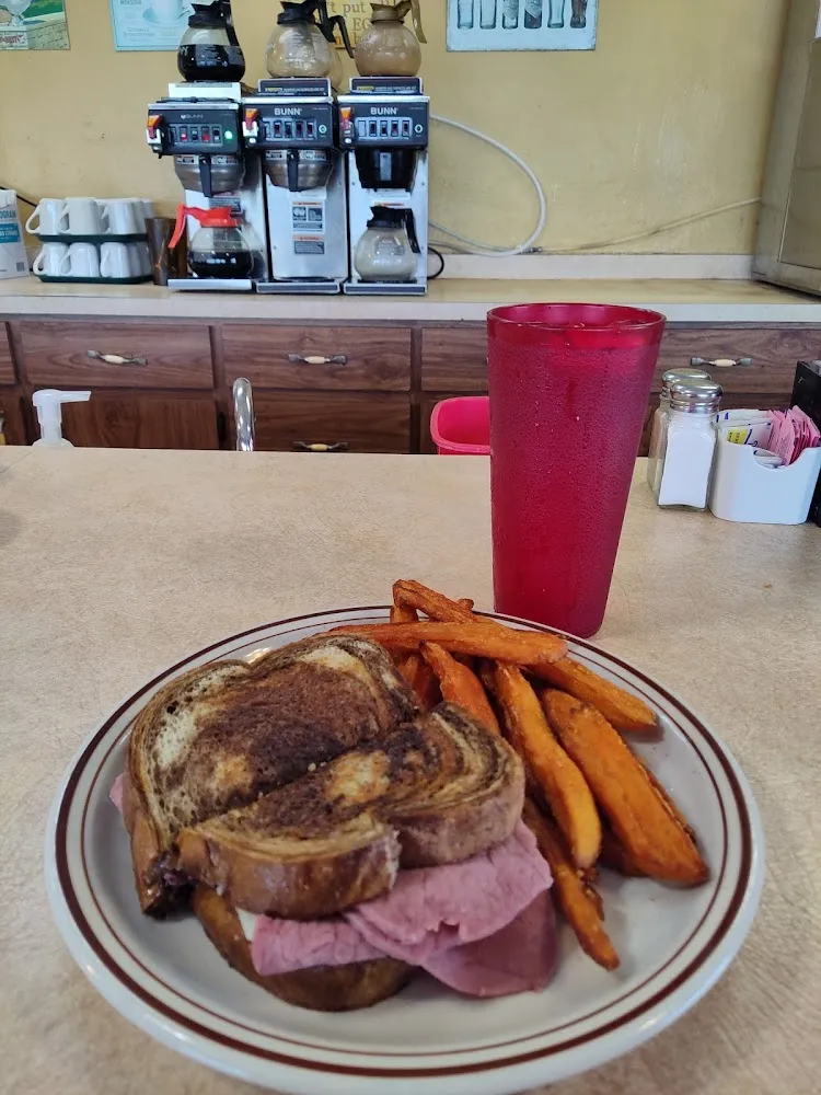Corned Beef Reuben with Sweet Potato Fries